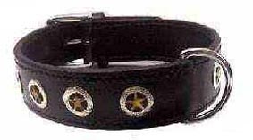 Fodrat l�derhalsband, 55cm x 40mm