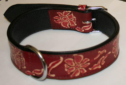 Fodrat l�derhalsband, 55cm x 40mm