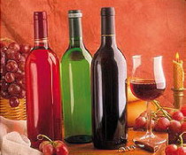 Vinetiketter. Vinflaskor. 24 st